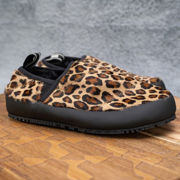 P448 Slippers Italian Laby Leopard Animal Print Calf Hair Slip On Sz EU 37 US 7 - Picture 1 of 8